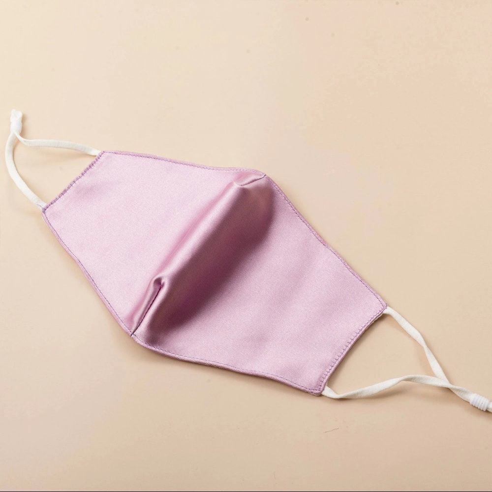 Light Pink Satin Face Mask (handmade)